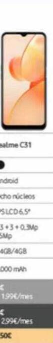 Vodafone Realme c31 oferta