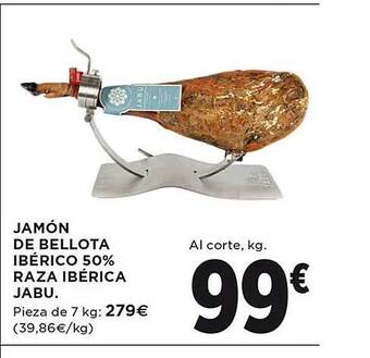 El Corte Inglés Jamón de bellota ibérico 50% raza ibérica jabu oferta
