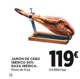 El Corte Inglés Jamón de cebo ibérico 50% raza ibérica oferta