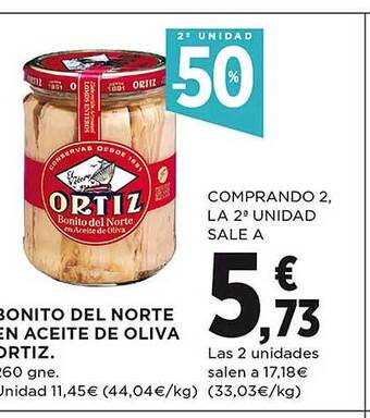 El Corte Inglés 2a unidad -50% bonito del norte en aceite de oliva ortiz oferta