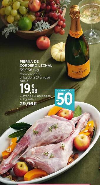 El Corte Inglés 2a unidad -50% pierna de cordero lechal oferta