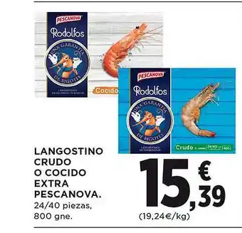 El Corte Inglés Langostino crudo o cocido extra pescanova oferta