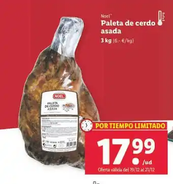 Lidl Noel paleta de cerdo asada oferta
