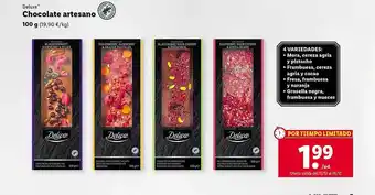 Lidl Deluxe chocolate artesano oferta