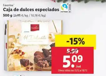Lidl Favorina caja de dulces especiados oferta