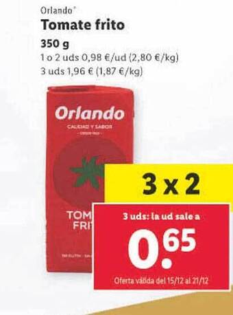 Lidl Orlando tomate frito oferta