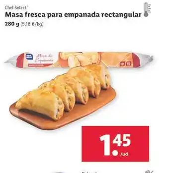 Lidl Chef select masa fresca para empanada rectangular oferta
