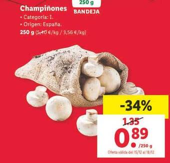 Lidl Champiñones oferta