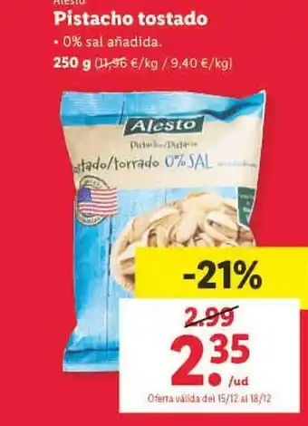 Lidl Alesto pistacho tostado oferta