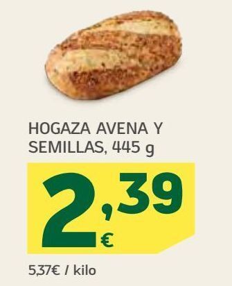 HiperDino Hogaza avena y semillas oferta