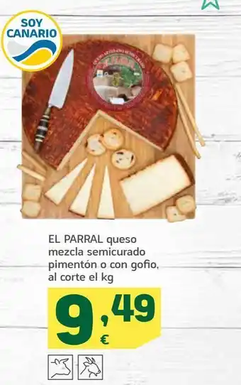 HiperDino Queso mezcla semicurado pimentón o con gofio el parral oferta
