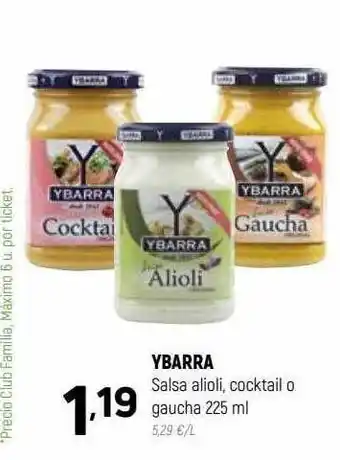 Coviran Ybarra salsa alioli cocktail o gaucha oferta