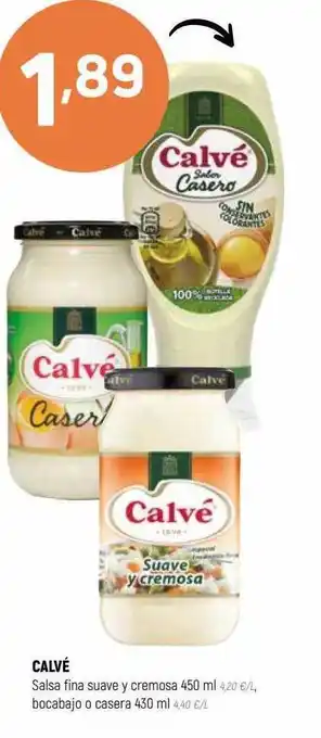 Calvé salsa fina suave y cremosa bocabajo o casera