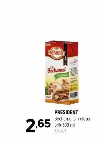 Coviran President bechamel sin gluten brik oferta