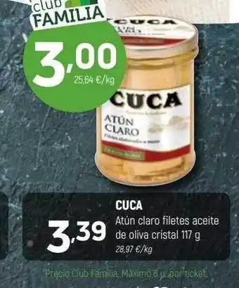 Coviran Cuca atún claro filetes aceite de oliva cristal oferta