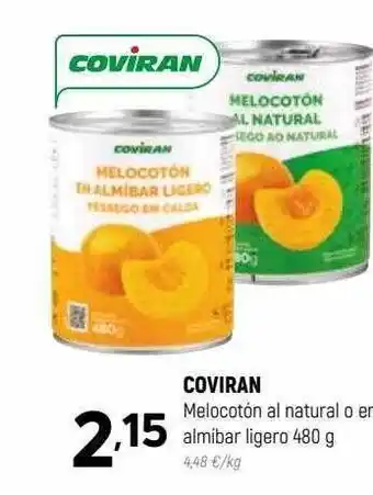 Coviran Coviran melocotón al natural o en almibar ligero oferta