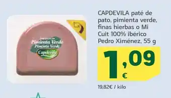 HiperDino Paté de pato, pimienta verde, finas huerbas o mi cuit 100% ibérico pedro ximénez capdevila oferta