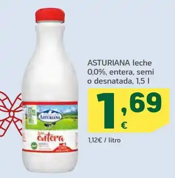 HiperDino Leche 0,0%, entera, semi o desnatada asturiana oferta