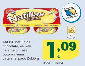 HiperDino Natillas de chocolate, vainilla, caramelo, fresa, coco o crema catalana kalise oferta