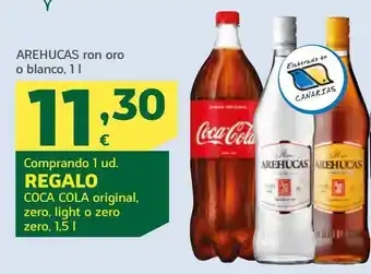 HiperDino Ron oro o blanco arehucas oferta