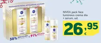 HiperDino Pack face luminous crema de día + serum nivea oferta