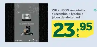 HiperDino Maquinilla + recambio + brocha + jabón de afeitar wilkinson oferta