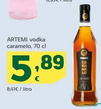 HiperDino Vodka caramelo artemi oferta