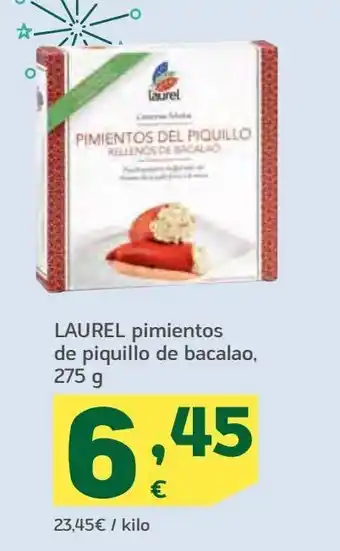 HiperDino Pimientos del piquillo de bacalao laurel oferta