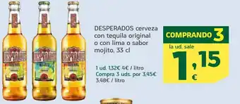HiperDino Cerveza con tequila original o con lima o sabor mojito desperados oferta