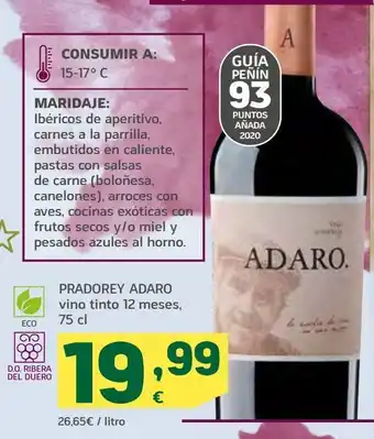 HiperDino Vino tinto 12 meses prado rey adaro oferta