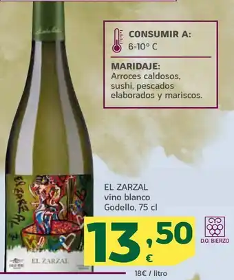 HiperDino Vino blanco godello el zarzal oferta