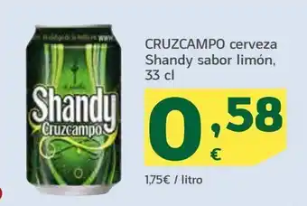 HiperDino Cerveza shandy sabor limón cruzcampo oferta
