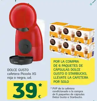 HiperDino Cafetera piccolo xs roja o negra dolce gusto oferta