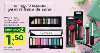 HiperDino Sombras ojos 12 colores o gloss labial & perfilador magic studio oferta