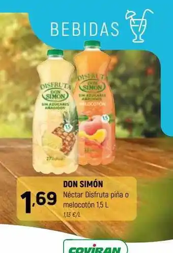 Coviran Don simón néctar disfruta piña o melocotón oferta