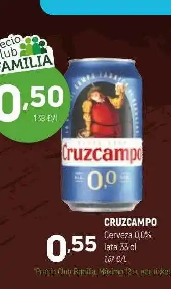 Coviran Cruzcampo cerveza 0.0% oferta