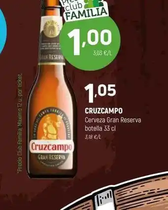 Coviran Cruzcampo cerveza gran reserva botella oferta