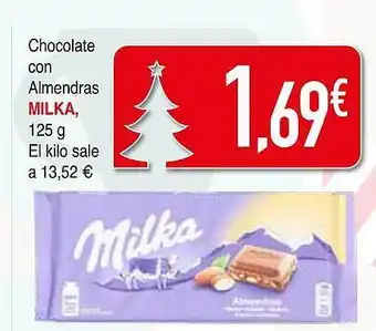 Minymas Chocolate con almendras milka oferta