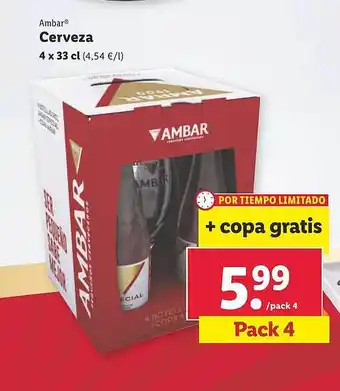 Lidl Ambar cerveza oferta