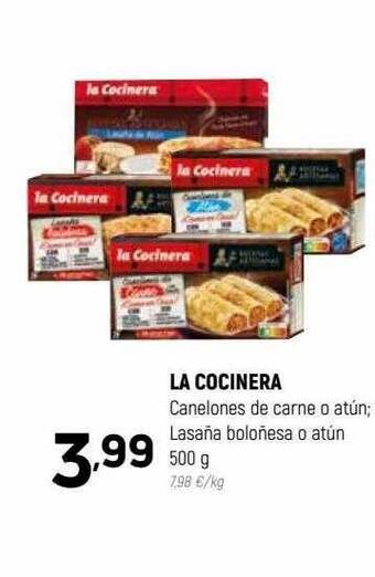 Coviran La cocinera canelones de carne o atún lasaña boloñesa o atún oferta