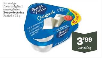 Sorli Formatge fresc original sense gluten burgo de arias oferta