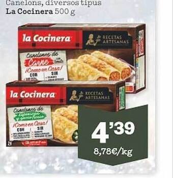 Sorli Canelons diversos tipus la cocinera oferta
