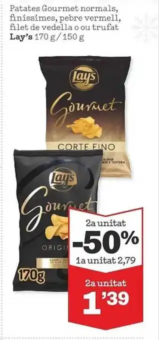 Sorli Patates gourmet normals finissimes pebre vermell filet de vedella o ou trufat lay's oferta