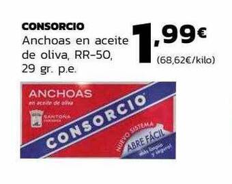Supermercados Lupa Consorcio anchoas en aceite de oliva rr-50 oferta