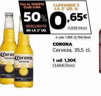 Supermercados Lupa Corona cerveza oferta