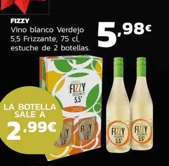 Supermercados Lupa Fizzy vino blanco verdejo 5.5 frizzante estuche de 2 botellas oferta