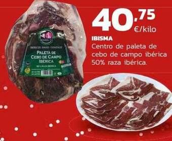 Supermercados Lupa Ibisma centro de paleta de cebo de campo ibérica 50% raza ibérica oferta