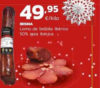 Supermercados Lupa Ibisma lomo de bellota ibérico 50% raza ibérica oferta
