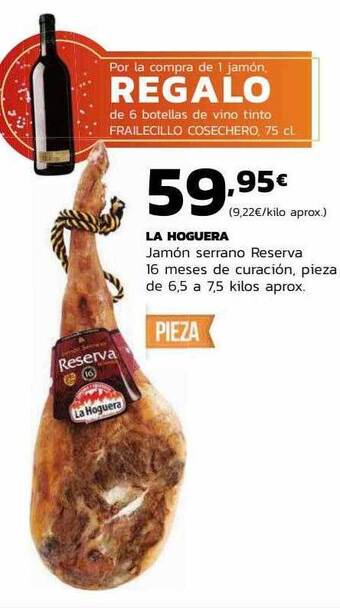 Supermercados Lupa La hoguera jamón serrano reserva 16 meses de curación oferta