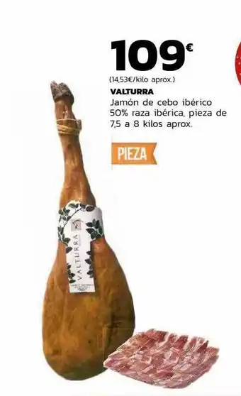 Supermercados Lupa Valturra jamón de cebo ibérico 50% raza ibérica oferta